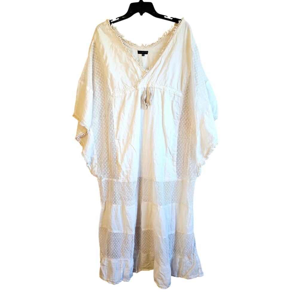 Zaimara kaftan semi sheer paneled fringe dress size free size